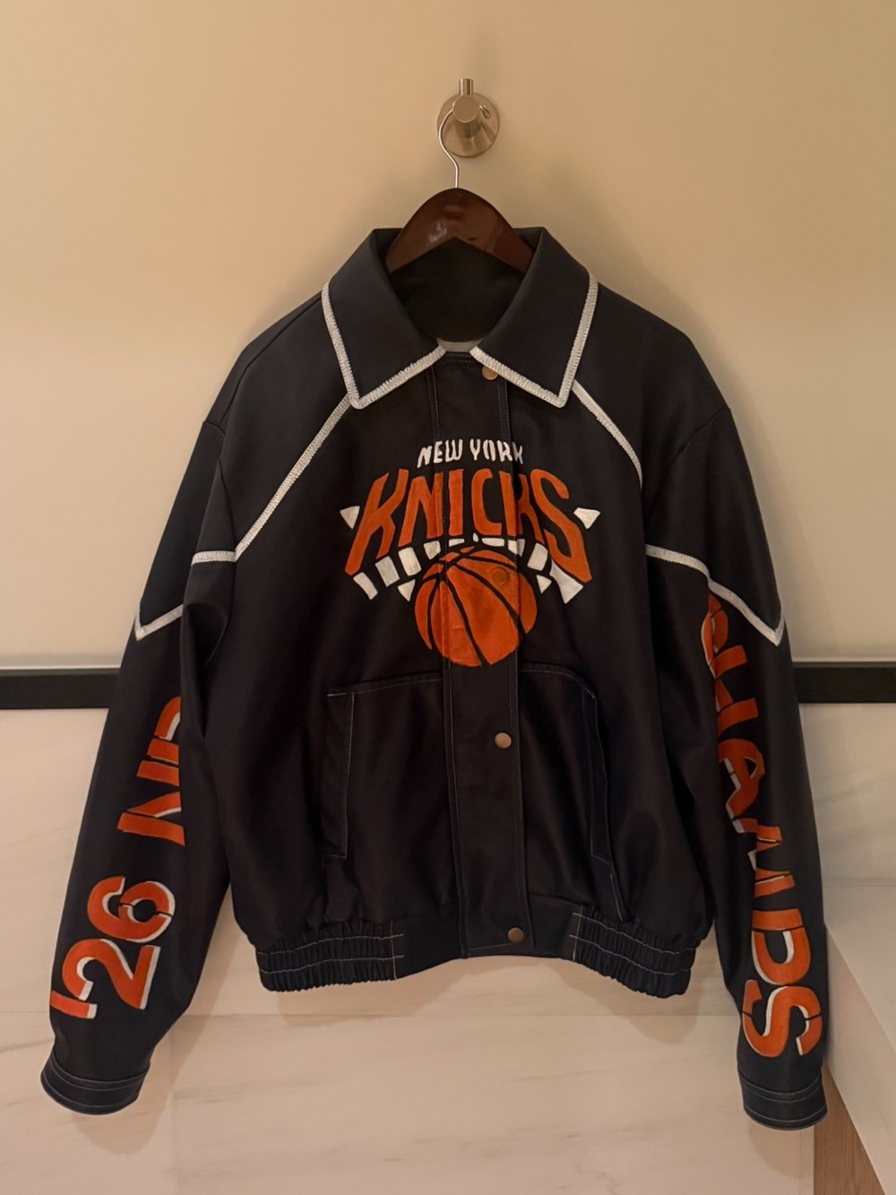 New York Knicks custom painted championship jacket